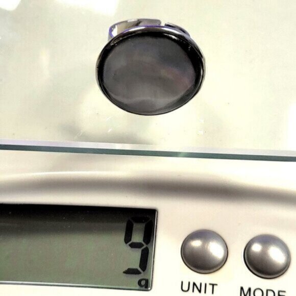 Natural Mother of Pearl Ring, Handmade Ring with Adjustable Band - Picture 15 of 15